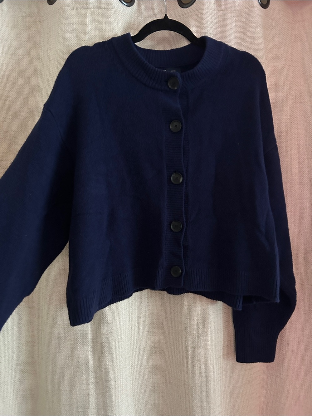 GAP Navy Button-Up Cropped Women's Cardigan